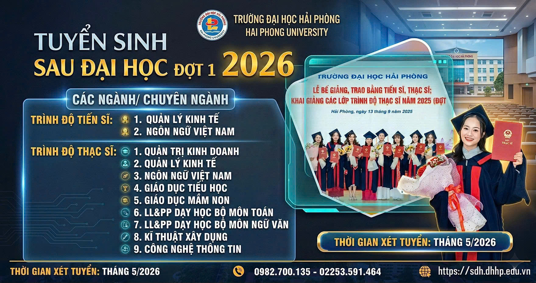Tuyển sinh trình độ Thạc sĩ đợt 1 năm 2026